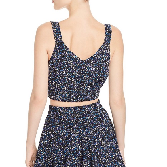 FLORAL TIE FRONT CROP TOP - Picture 5 of 6